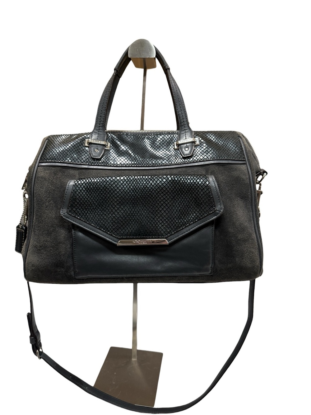 Coach Taylor Suede, Leather and Snake Skin Embossed Purse w/ Purse pillow (2014) - Picture 2 of 9